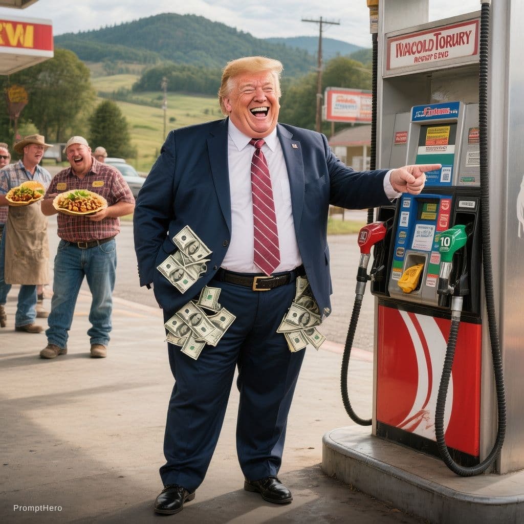 AI generated: Ultra realistic, panoramis shot, U.S. President, 2026 Donald J. "TACO" Trump standing full body poin...