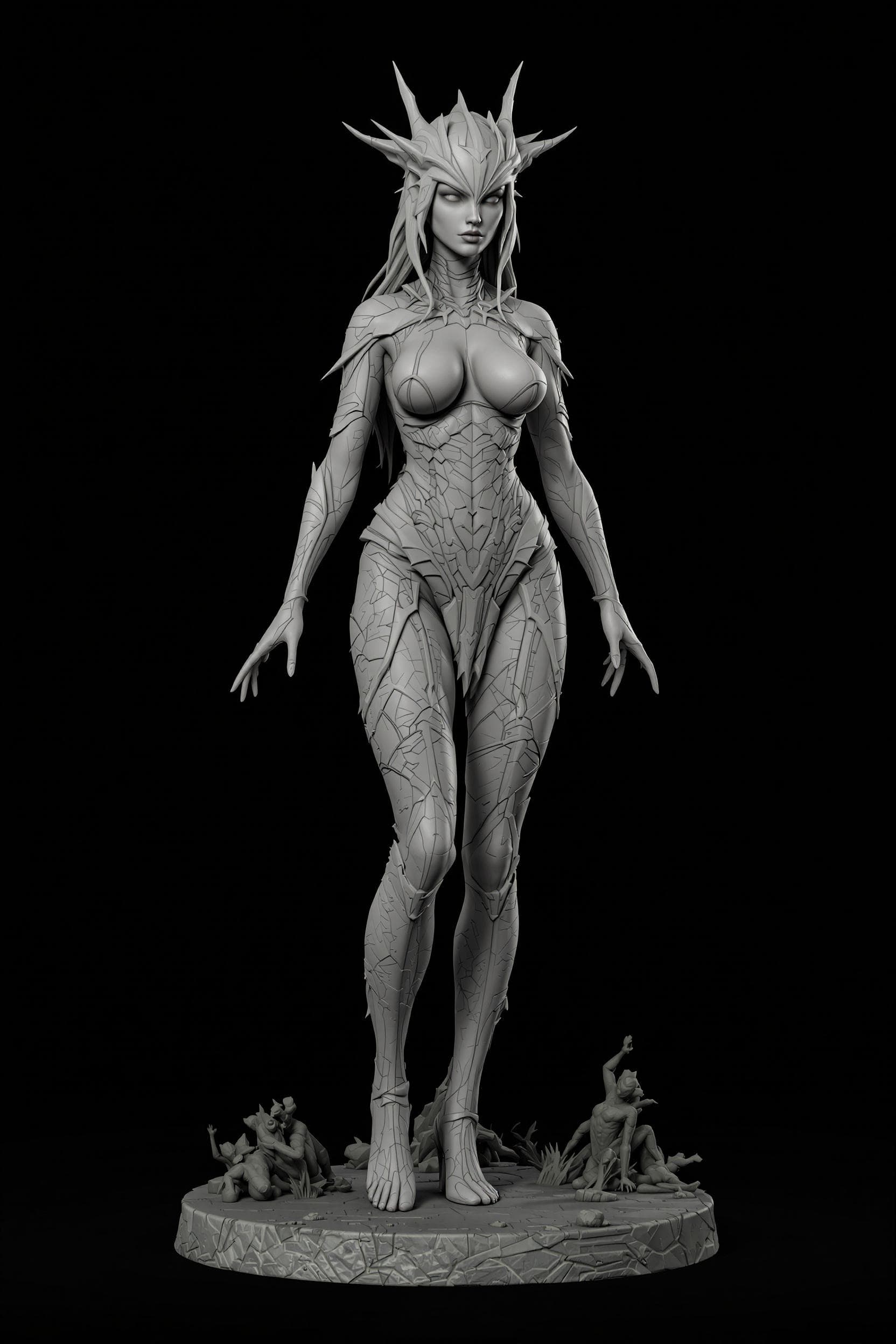 AI generated: Rendu 3D d'une femme extraterrestre