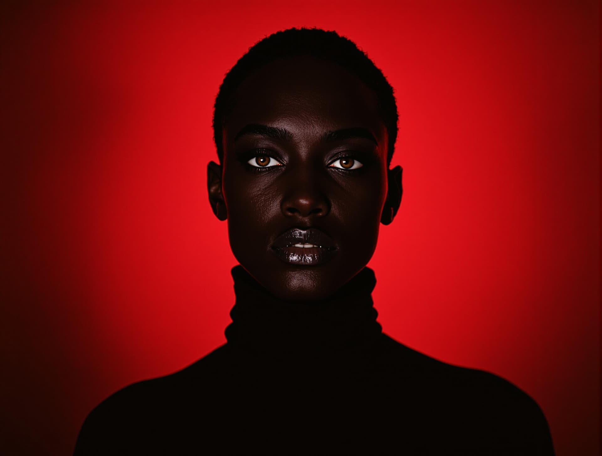 AI generated: front shot, upper body, professional model, greek dark face features, different colored eyes blue an...