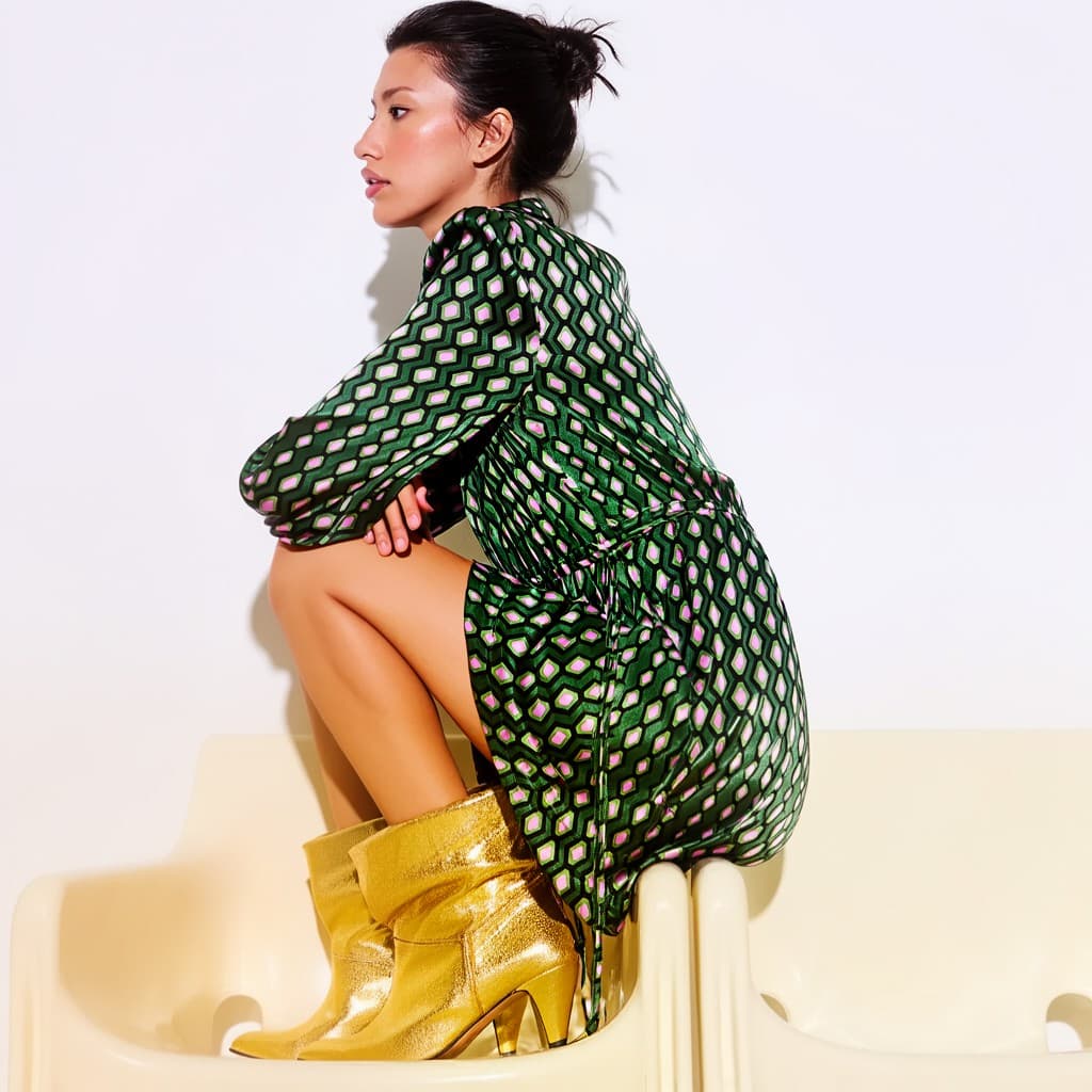 Green Geometric Dress