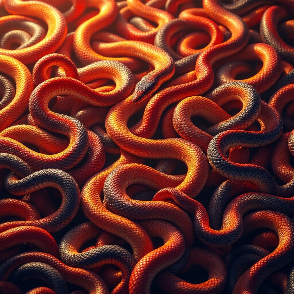 AI generated: Create an image for a background that consists of a massive number of pit vipers
