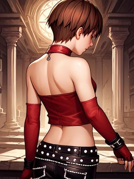 Rebecca Chambers Leather Halter top