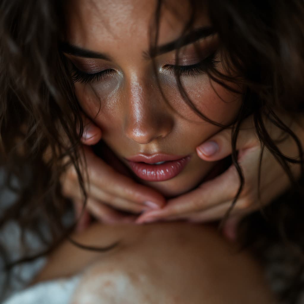 AI generated: pov a submissive girl having sex in missionary position, she is rubbing her clit, she wants you to t...