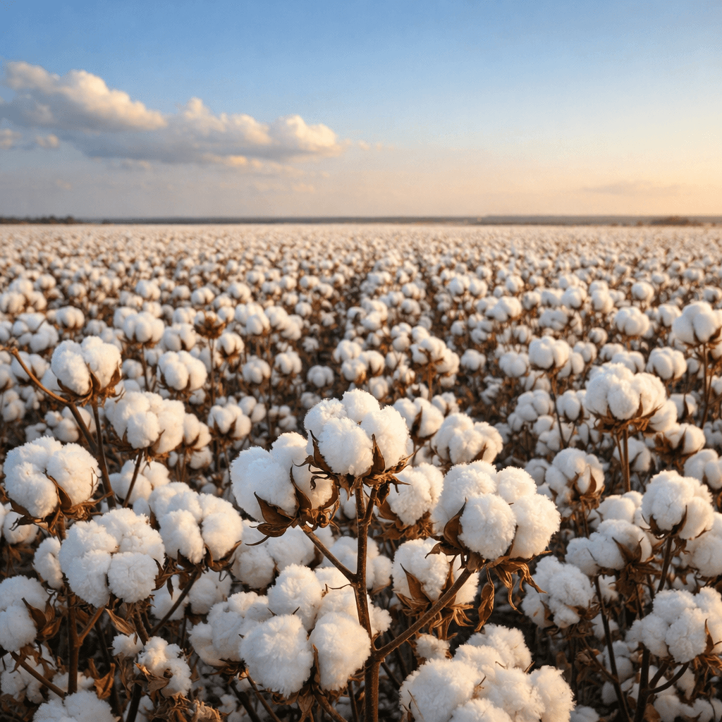 AI generated: take a photo showing a cotton field