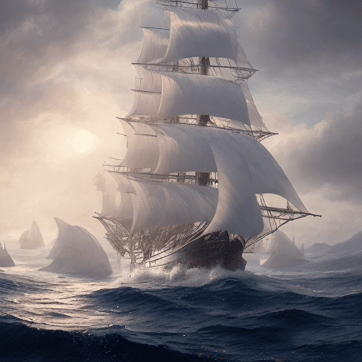 AI generated: photo of a ultra realistic sailing ship, dramatic light, pale sunrise, cinematic lighting, battered,...