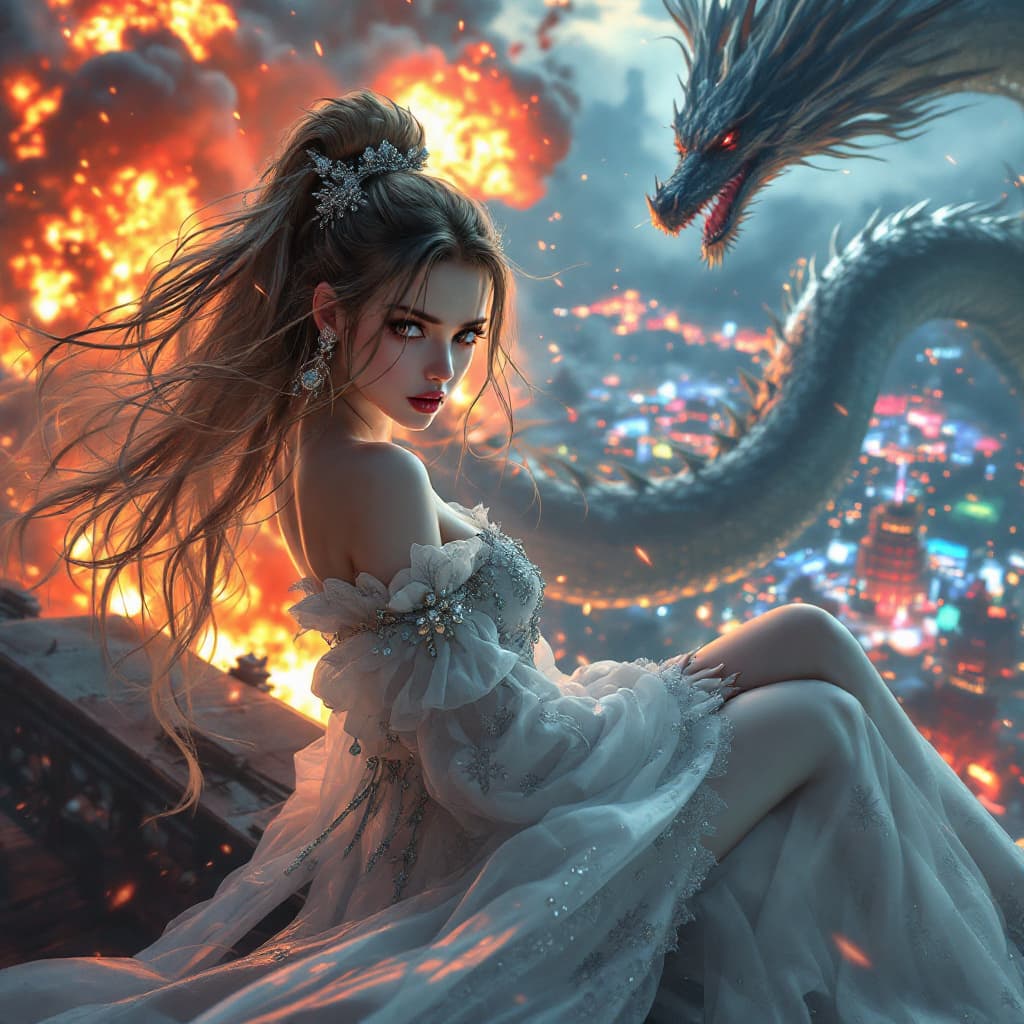 AI generated: Kyoto Animation stylized anime mixed with tradition Japanese artworks~Margot Elise Robbie at modern ...