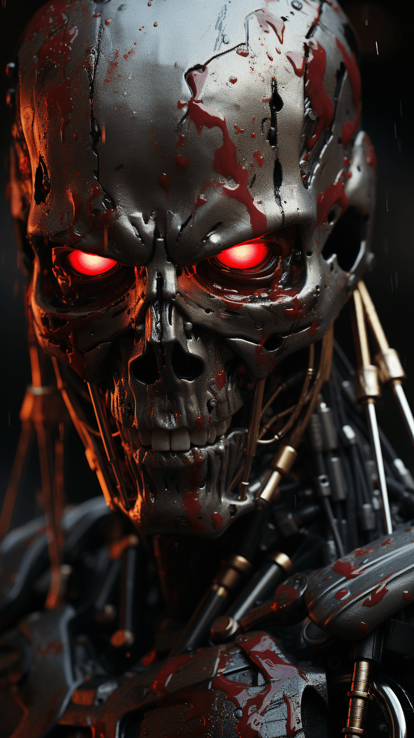 AI generated: portrait of Terminator T-800, in dynamics, highly detailed, packed with hidden details, style, high ...