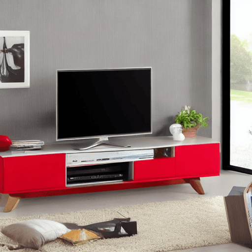AI generated: tv frame red 
