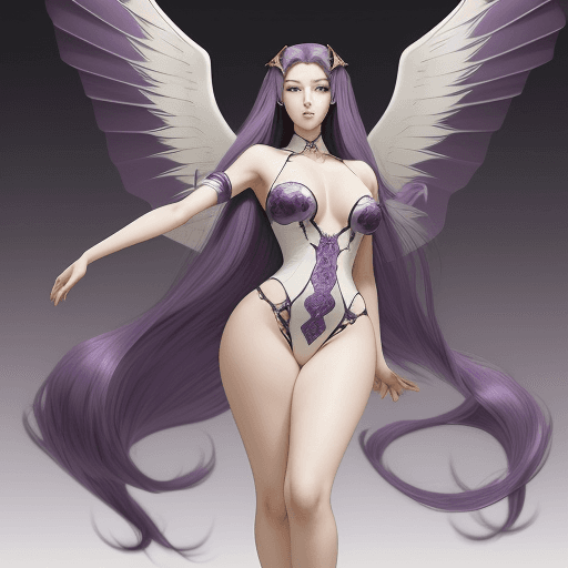 AI generated: Anime style photo of a 23-year-old Aethore, is distinguished by her elegant, graceful stature and we...