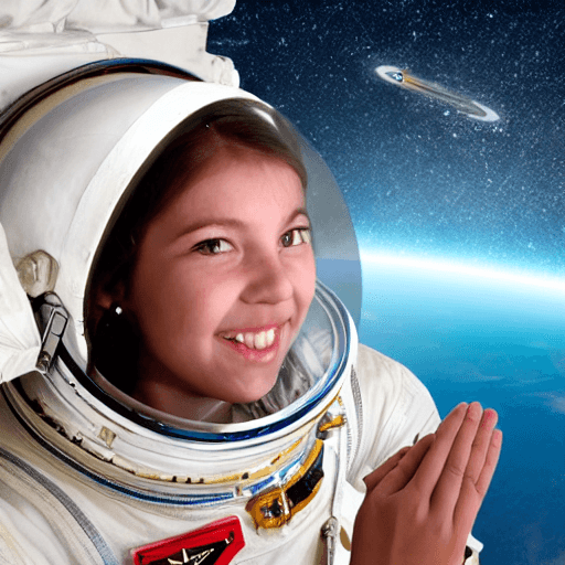 AI generated: A girl with a dream of going to space one day and a bright future at head of her