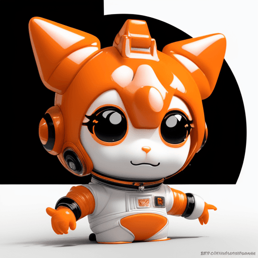 AI generated: 3D animation character minimal art toy , chibi boy, orange and black chinese dragon  astronaut,balan...