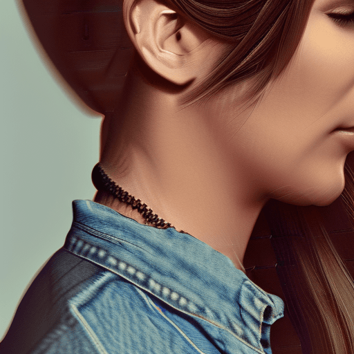 AI generated: An image of a woman in a side profile with a confident pose. She has brown hair with bronze highligh...