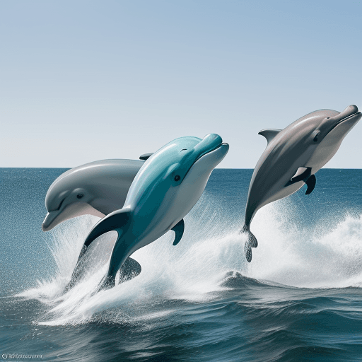 AI generated: High resolution photography.over board style dolphins running