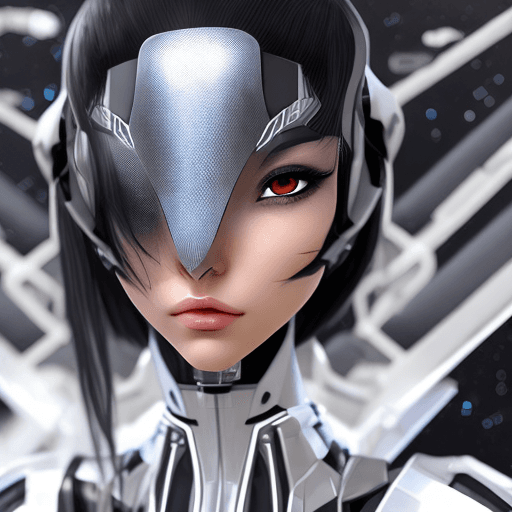 AI generated: full portrait close-up, max epic, beautiful girl in streamlined Sci-fi exo costume, gorgeous dreamy ...