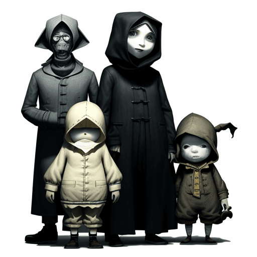 AI generated: Human style characters from little nightmares