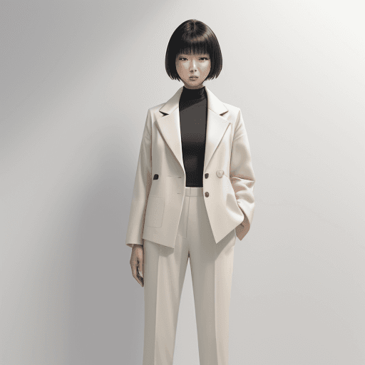 AI generated: Envision Korean her 20s, with an air of confidence and creativity, fullbody shot, She sports a moder...