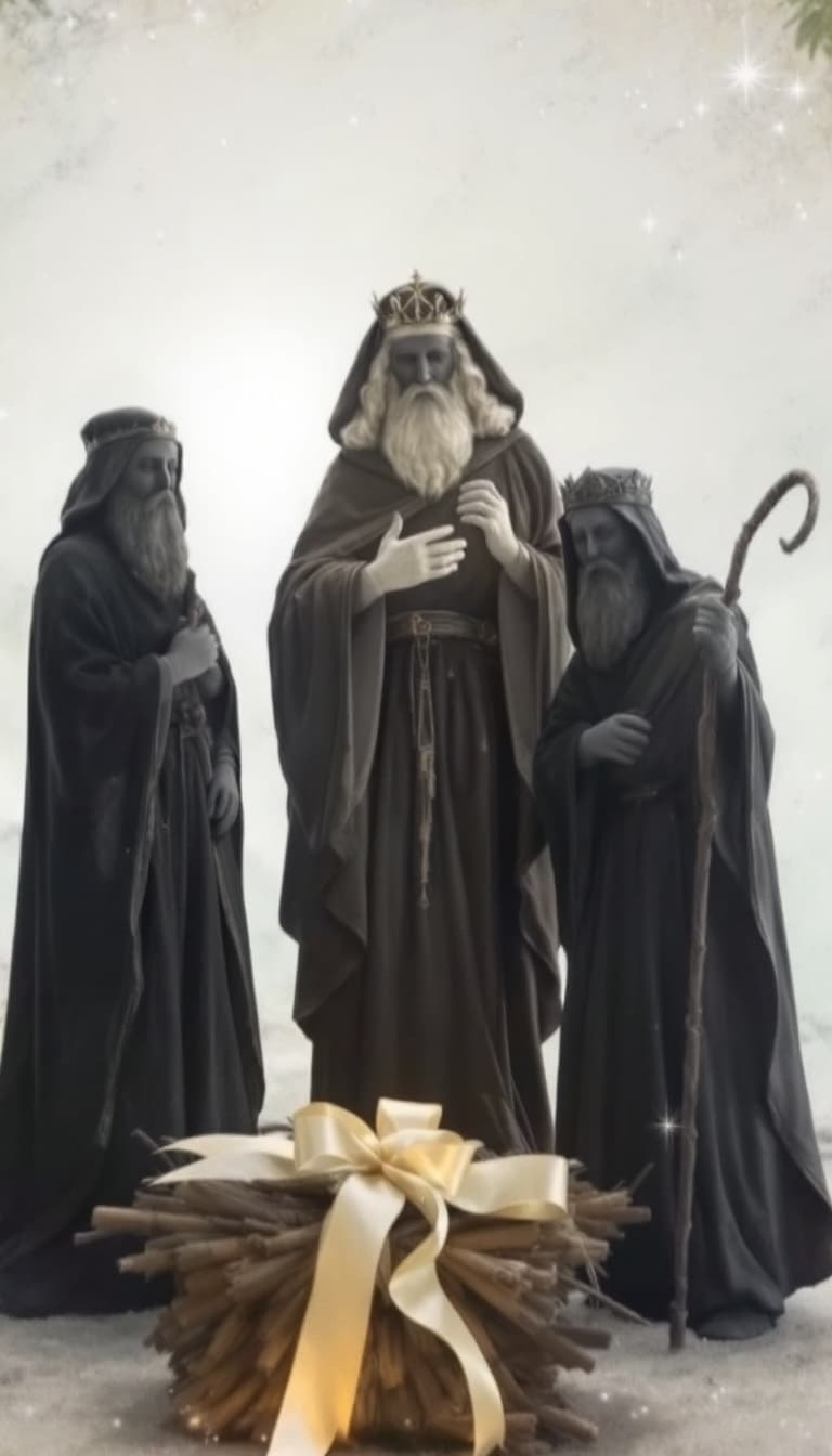 AI generated: HACER UN CHRISTMA DE NAVIDAD,  CON LOS PASTORES.  LOS TRES REYES MAGOS PROMPT
