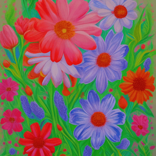 AI generated: flower, gouache