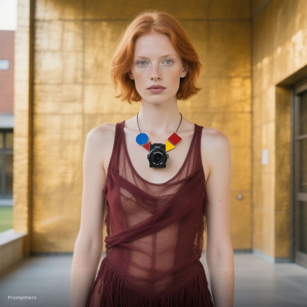 AI generated: Full body shot, fashion design, featuring an beautiful female nude model wearing a burgundy transpar...
