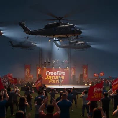 AI generated video: FREE FIRE JANATA PARTY — AI ANIMATION VIDEO SCRIPT
⏱️ Duration: 30 Seconds
🎮 Style: Cinematic Free ...