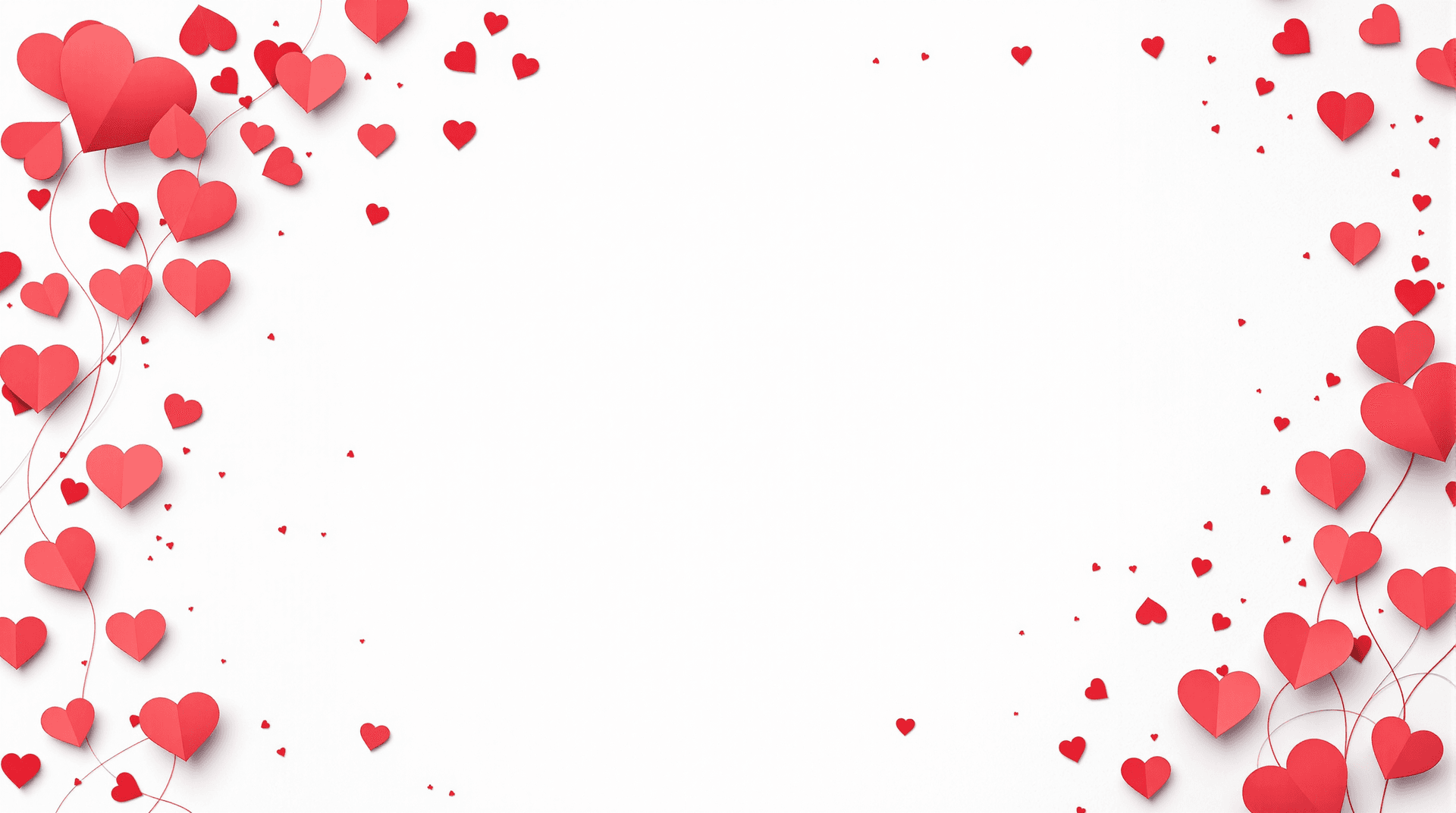 AI generated: Valentine's card design, red heart border, minimalist, white background, romantic, love theme, scatt...