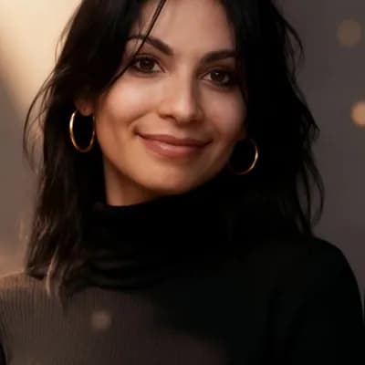 AI generated video: Beautiful woman smiles and flirts with camera