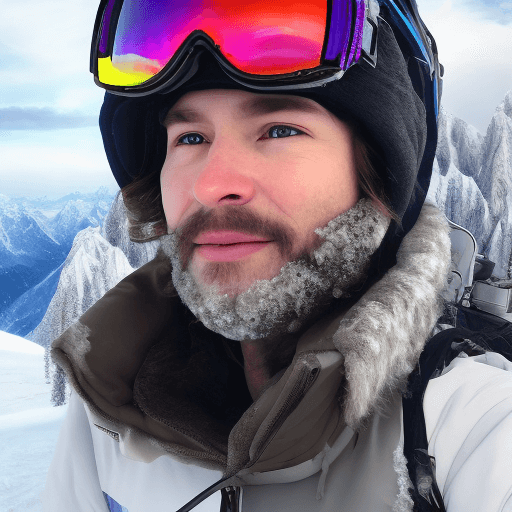 AI generated: "Creates an ultra-realistic cinematic image of a man on a snow-capped mountain, dressed in ski gear....