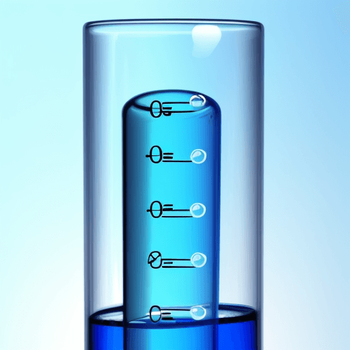 AI generated:  test tube with blue solution