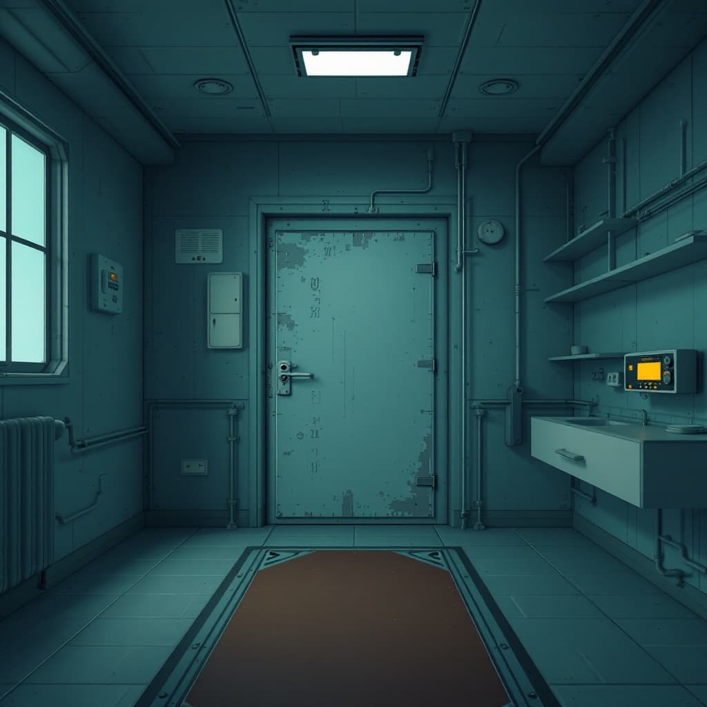 AI generated: Locked room animation, time is spinning fast