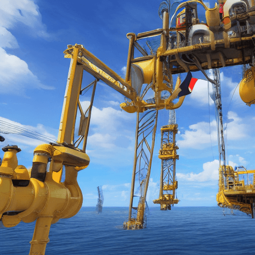 AI generated: a group of man in offshore oil and gas platform,flag Malaysia, by Miyazaki, Nausicaa Ghibli, Breath ...