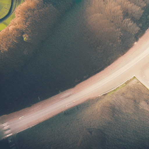 AI generated: High resolution aerial view photography, South England landscape very few cloudy, ((low angle shot))...
