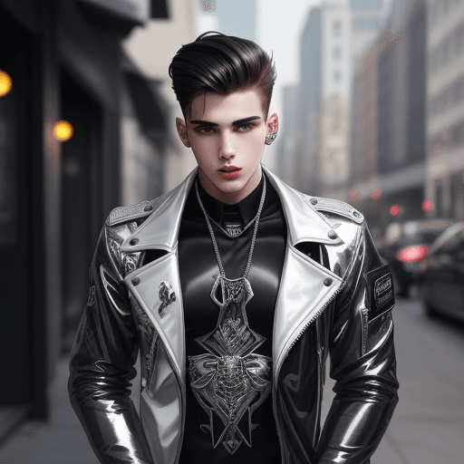 AI generated: superior photo оф instagram boy model, jacket translucid luxury, I can't believe it can be so nice