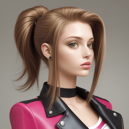AI generated: high resolution woman bust with the 2000s fashion clothes and hairstyle
