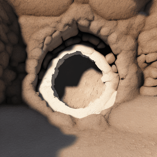 AI generated: large hole in dirt, symmetrical artwork. cinematic, hyper realism, high detail, octane render, 8k.
b...