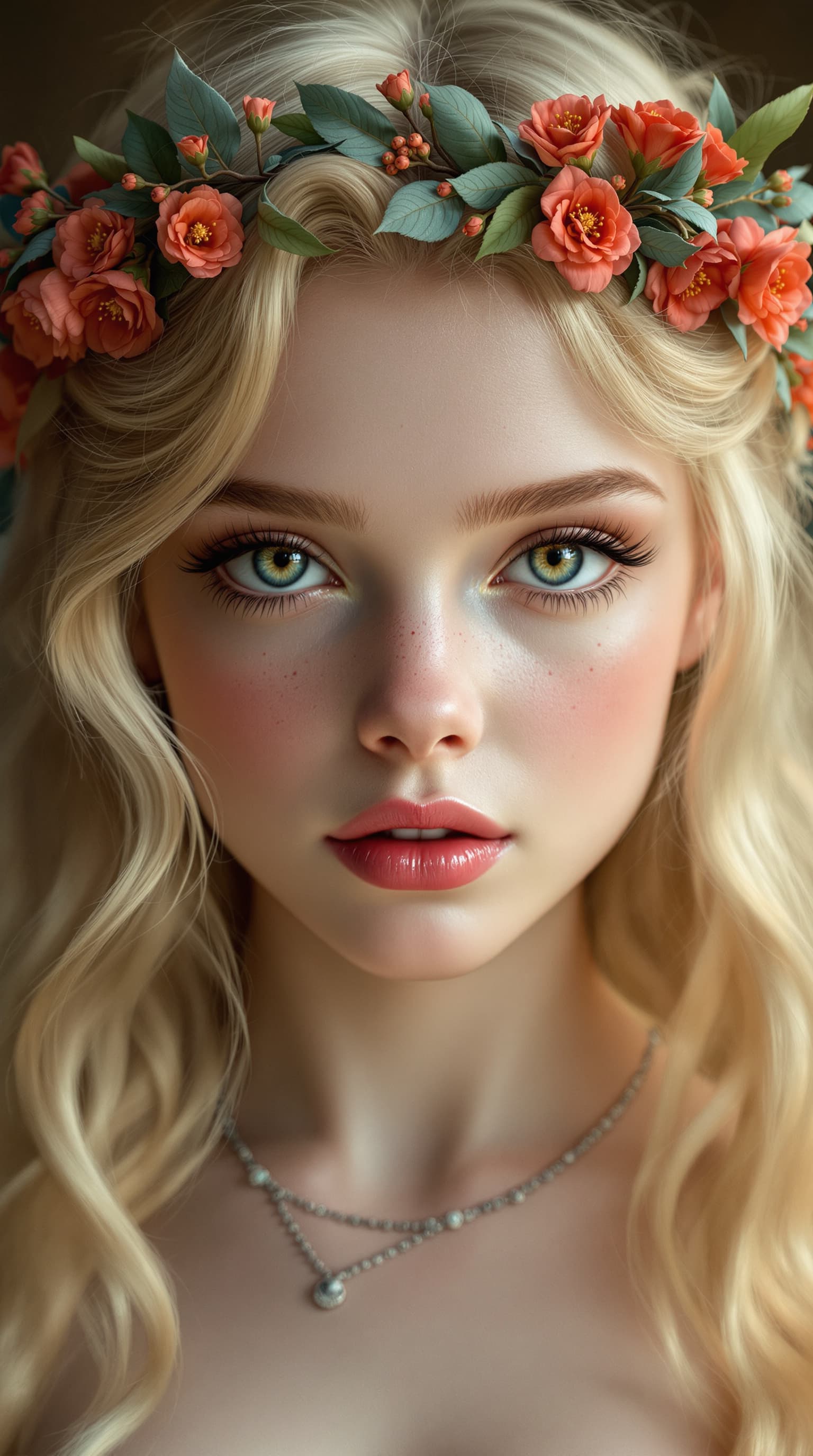 AI generated: A hyper-realistic depiction of Elle Fanning embodying the ethereal beauty of an ancient Greek cherub...