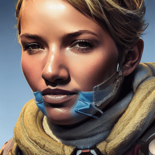 AI generated: hyperrealistic full length portrait of gorgeous watson from apex legends | blonde | detailed gorgeou...
