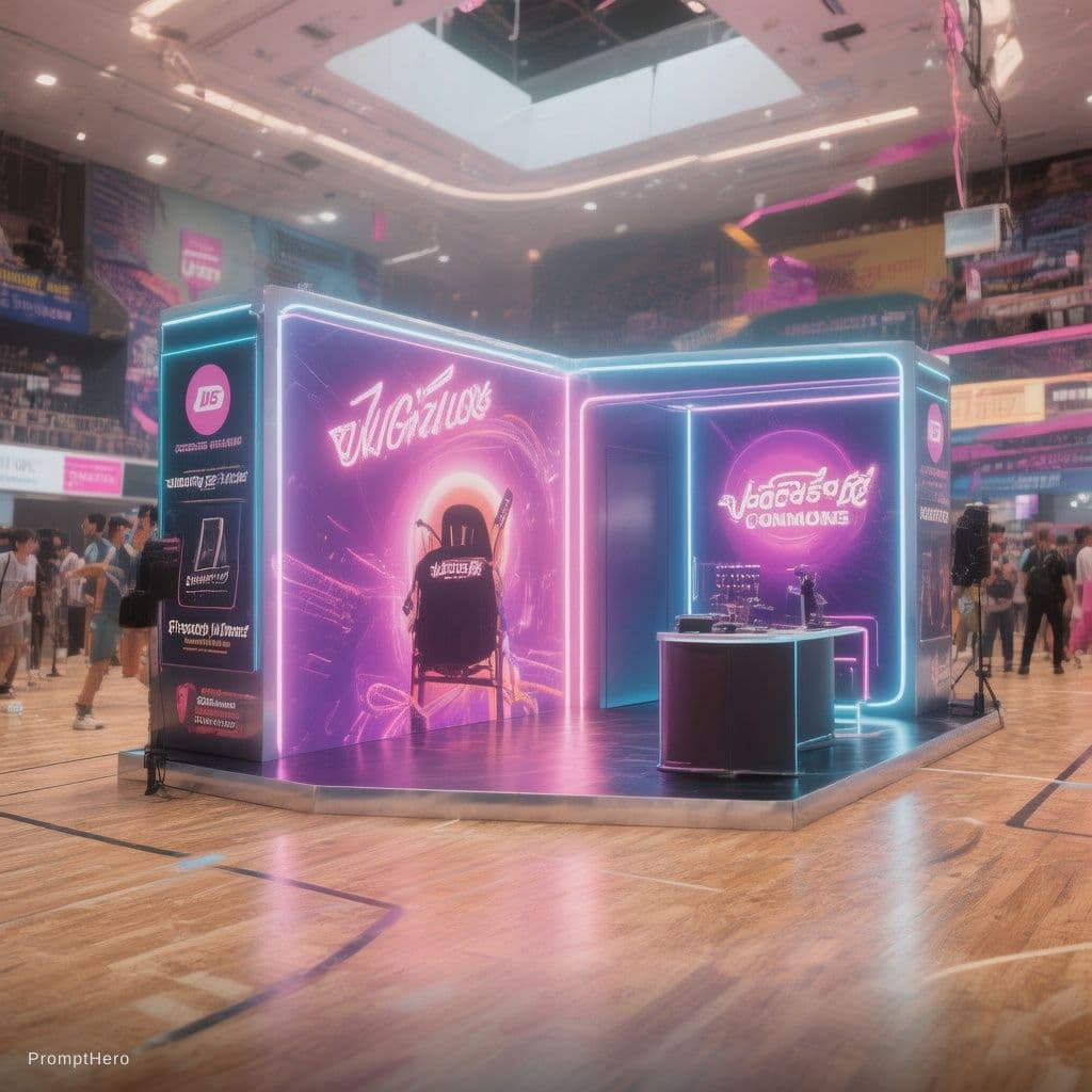 AI generated: Can you create some mock ups of booth walls that would be in 4 quadrants
Like an x so they have 4 di...