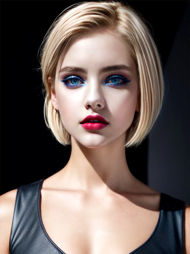 AI generated: Portrait of beautiful lady, (Close-up portrait), 8k RAW photo, highest quality, detailed blue eyes, ...