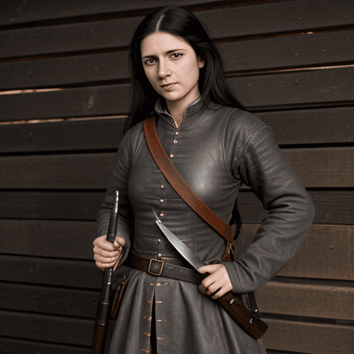 AI generated: Musket in hand, medieval, engineer, leather jerkin, renaissance, dirty looking, Pouch over shulder, ...