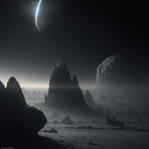 AI generated: Asteroids, comet impact, During the season of light gravity, the alien planet's gravity decreases co...