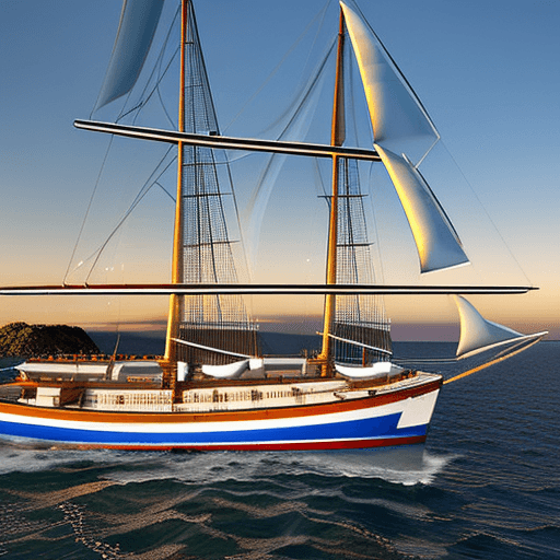 AI generated: Photo of a ultra realistic sailing ship, dramatic light, pale sunris(RAW, analogue, Nikon Z 14mm ult...