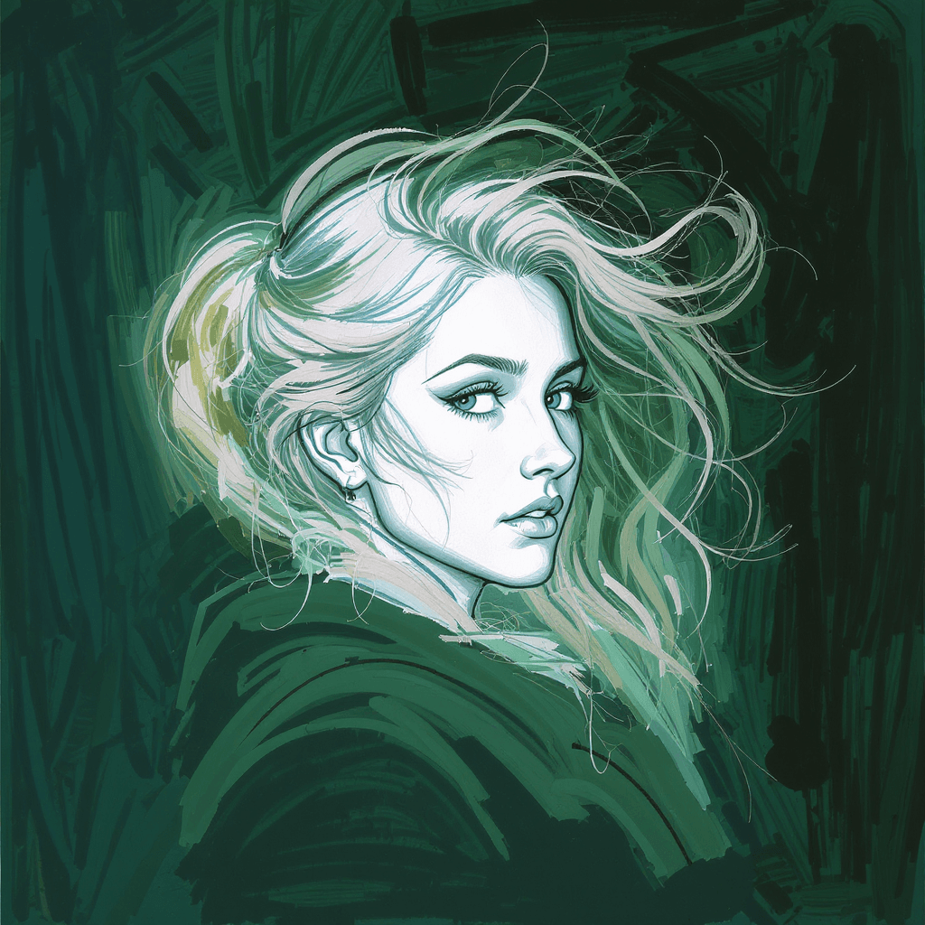 AI generated: sketch of a woman's face, free brushwork --chaos 75 --ar 1:2 --style raw --profile rsy6uq9 --stylize...