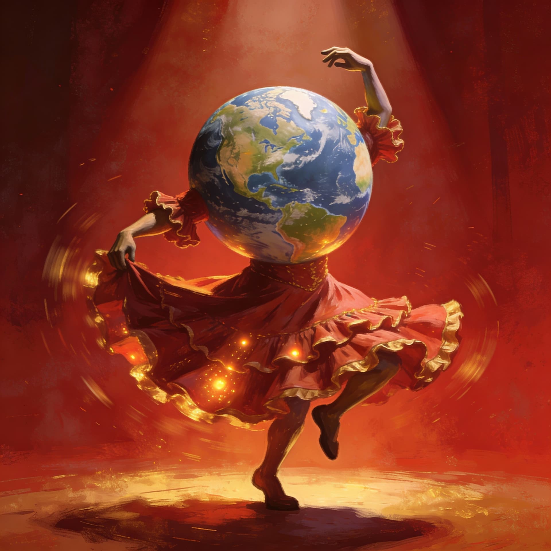 AI generated: un planeta tierra que baila flamenco y no va de broma