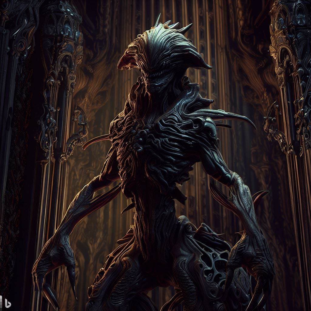 AI generated: Gothic Alien of giger, Giger, light, stunning, hypermaximalist, elegant, ornate, luxury, elite, omin...