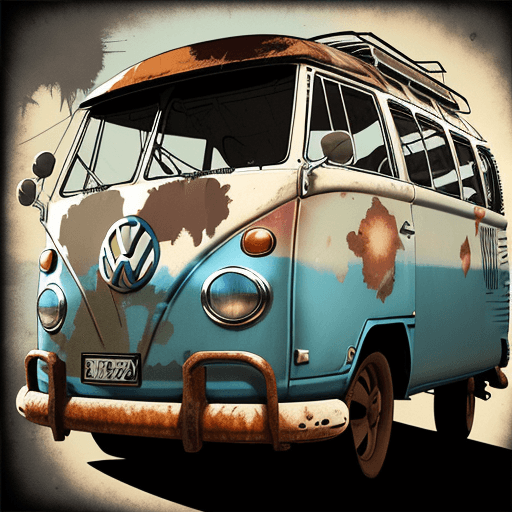 AI generated: vw bus, canvas art, abstract art printing, in the style of brian mavw bus, canvas art, abstract art ...