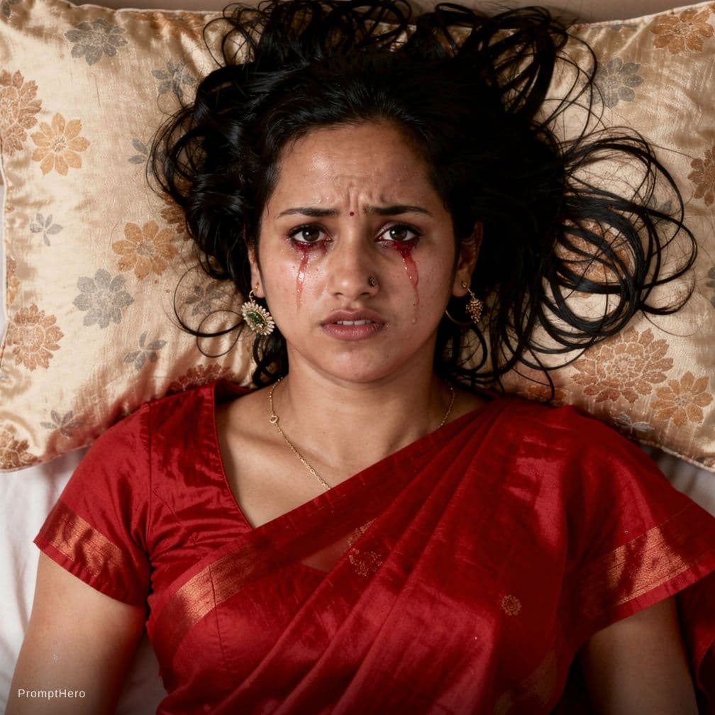 AI generated: { "prompt_data": { "subject": { "description": "full portrait of a woman lying down on a pillow.", "...