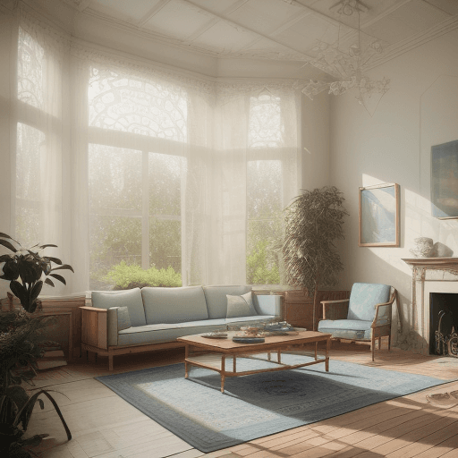 AI generated: High resolution photography interior design, dreamy sunken living room conversation pit, wooden floo...