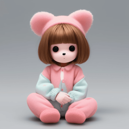 AI generated: Cute toy wears clothes