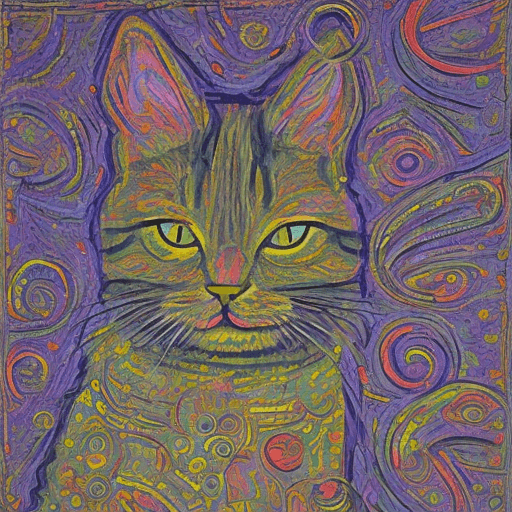 AI generated: A cat after Kandisky