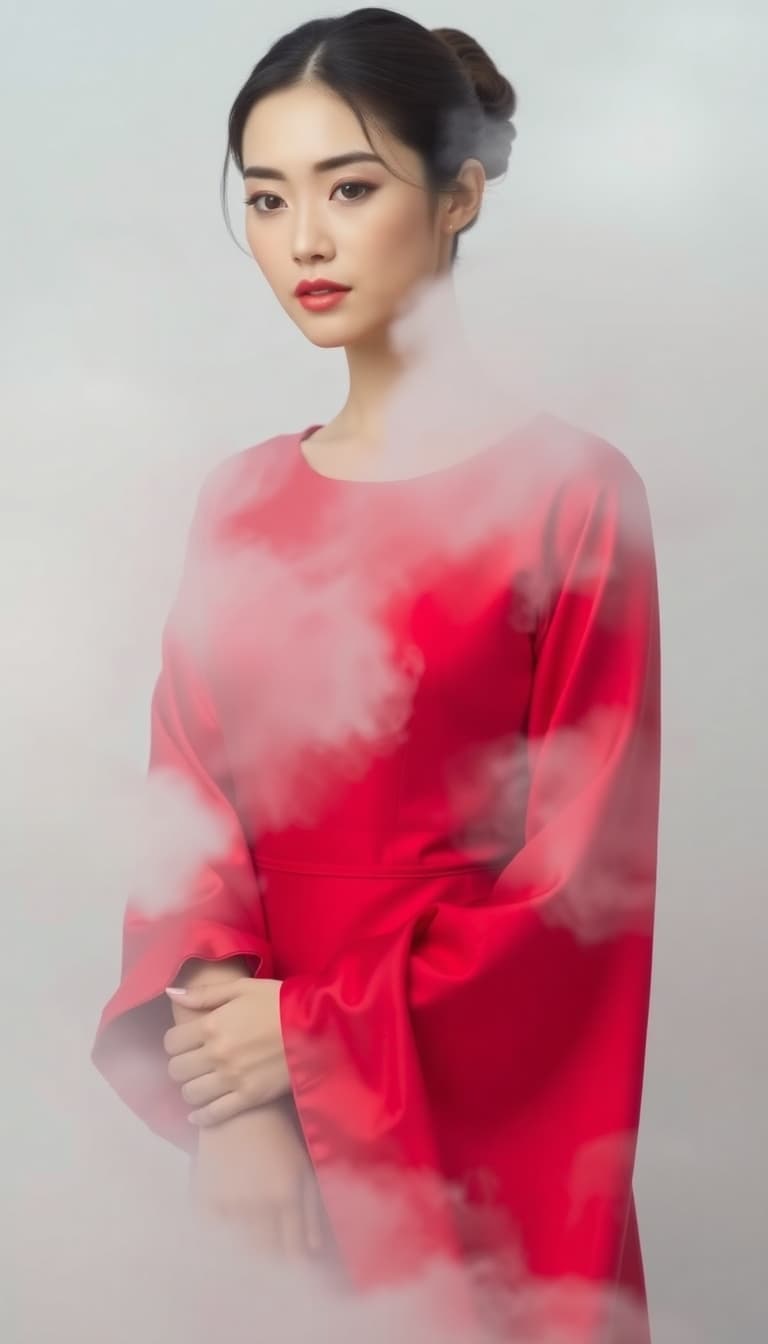 AI generated: "Fine art photograph. Refined, features, graceful and elegant, amidst swirling mist. Crisp imperial ...